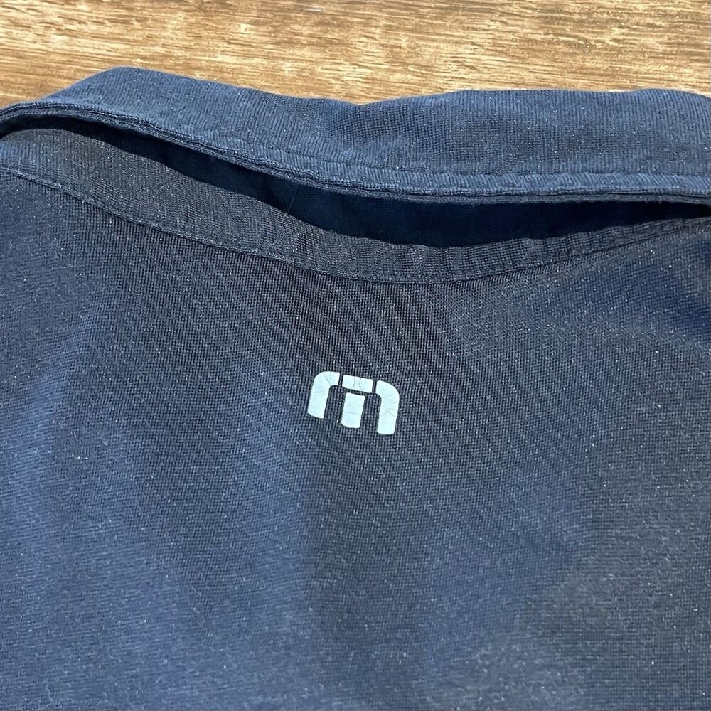 Travis Mathew Polo XL Navy State of the Art 2.0 Stripes Logo Performance Golf - Picture 7 of 8